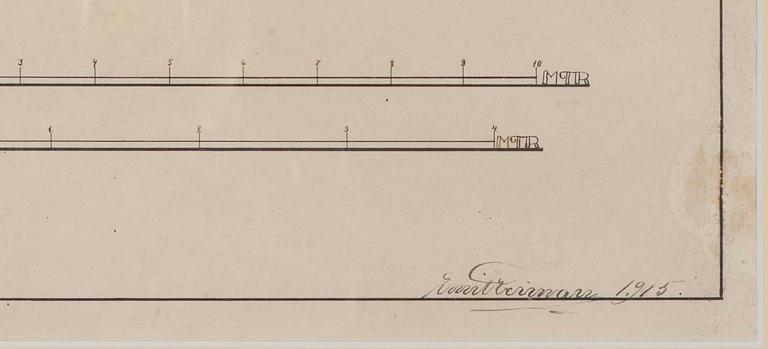 RITNINGAR, 2 st, akvarell, sign Emil Reinman 1915.