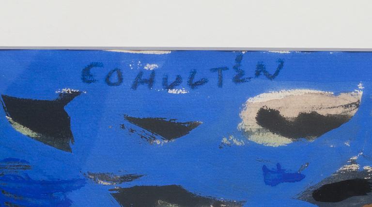 C.O. HULTÉN, gouache, signerad.