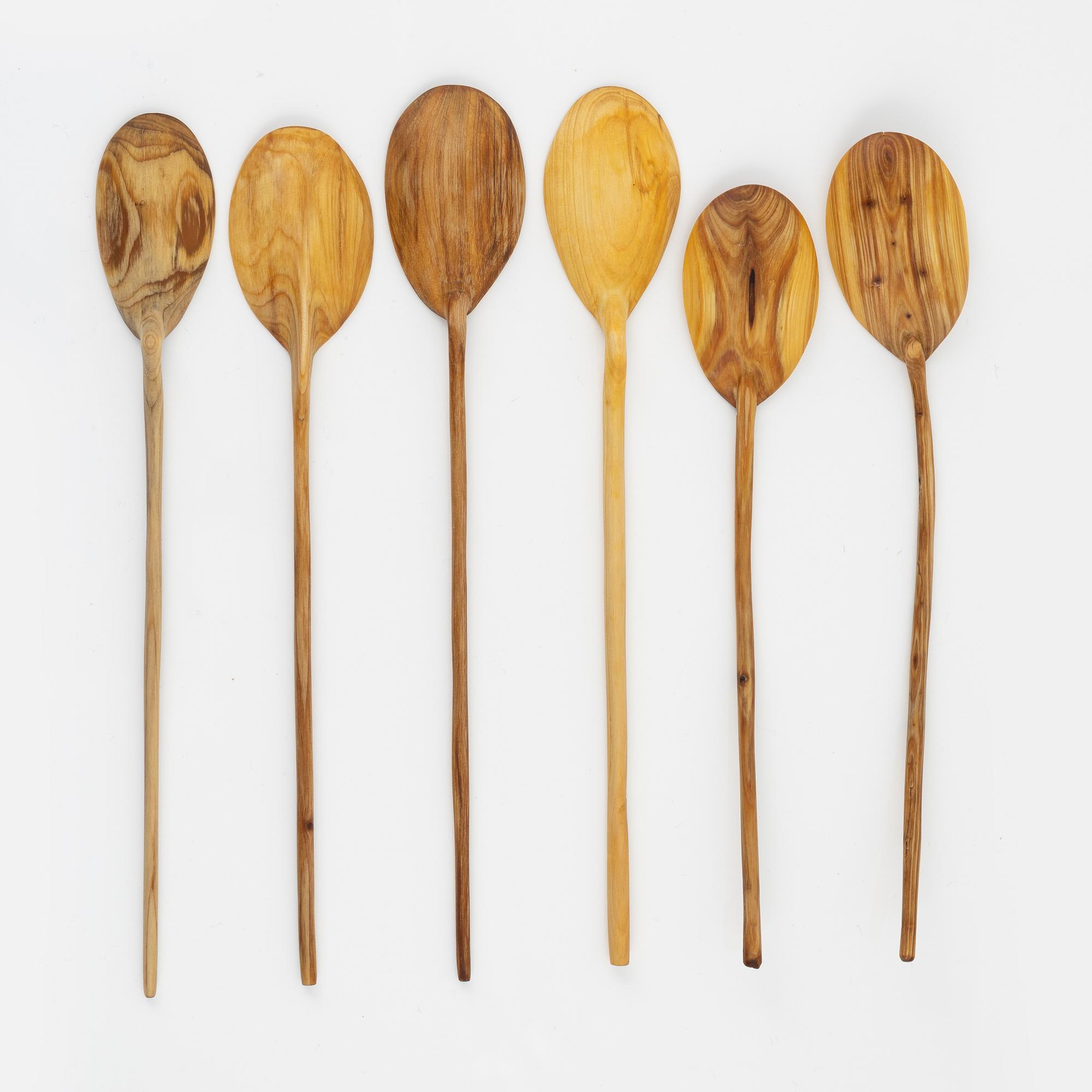 Magnus Ek, a set of six wood spoons for Oaxen Krog.