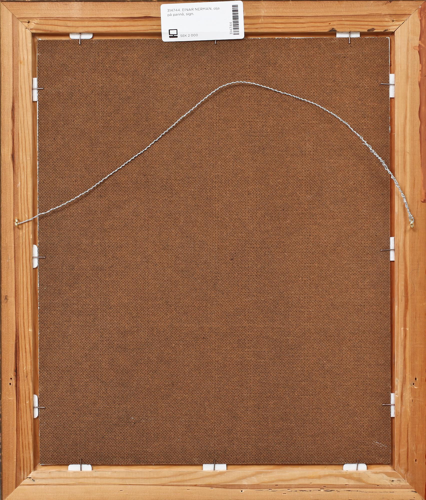 EINAR NERMAN, olja på pannå, sign.