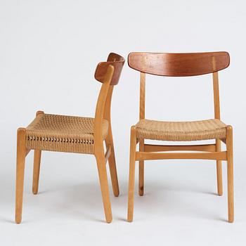 Hans J. Wegner, stolar, 12 st, "CH-23", Carl Hansen & Son, Danmark 1950-60-tal.