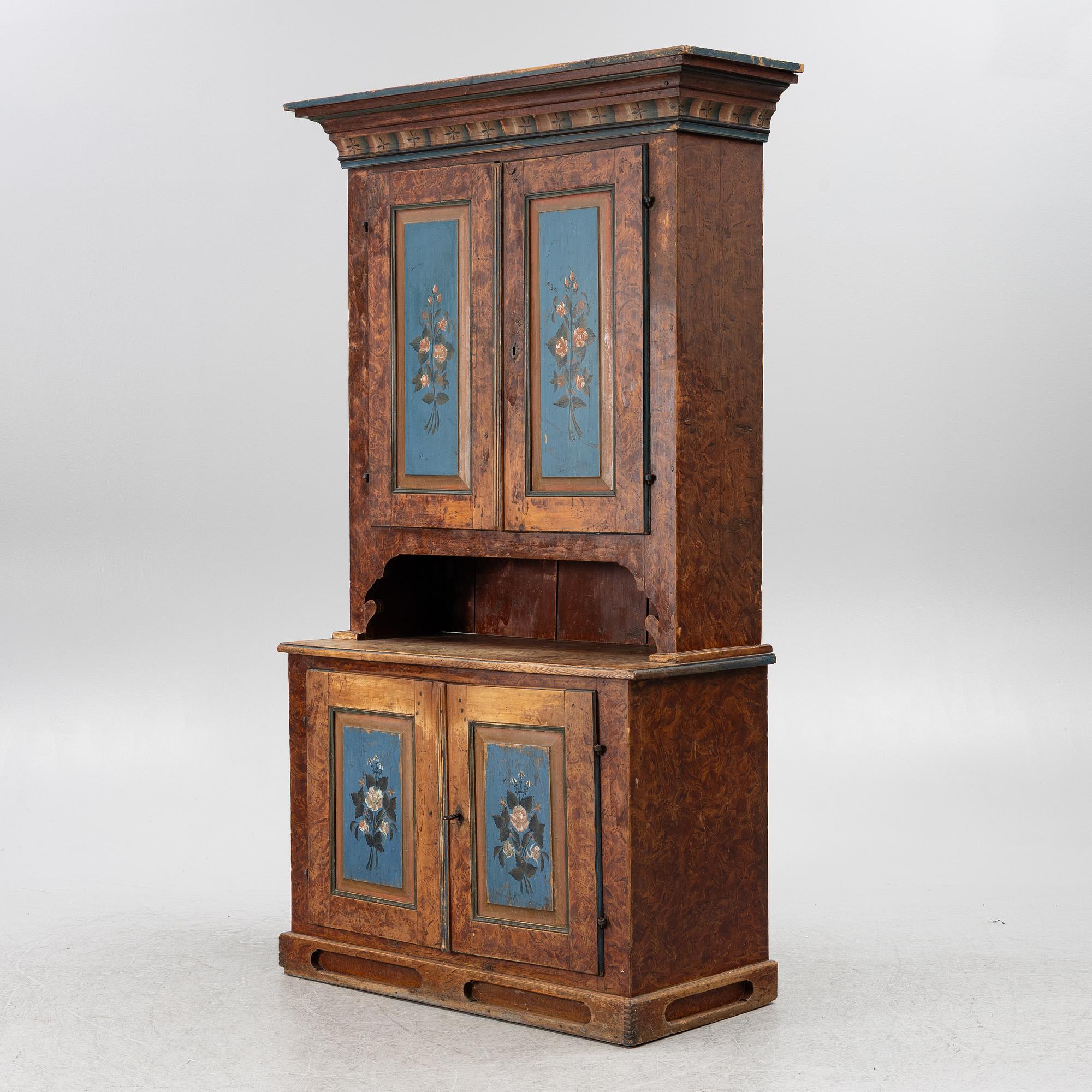 Cupboard, folk art, mid-19th century.