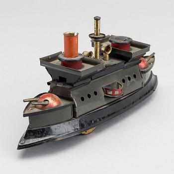 A TIN TOY BATTLE SHIP MAYBE HESS, Nürnberg, Germany, early 20th century.