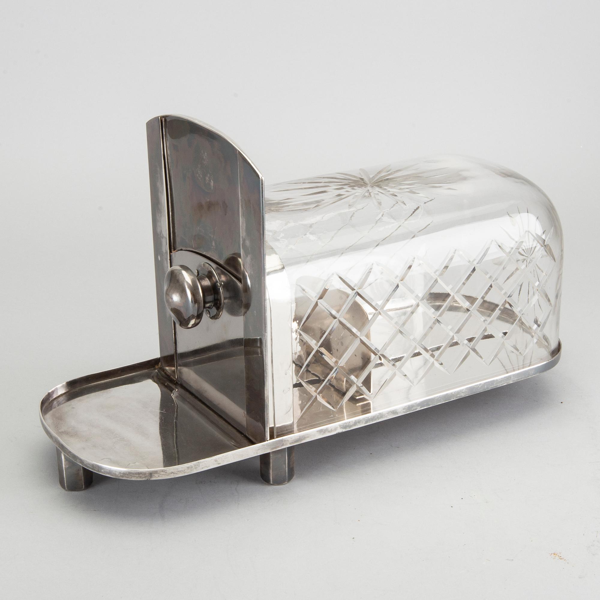 OSTKUPA / OSTGUILLOTIN, glas och nysilver, 1900-tal.