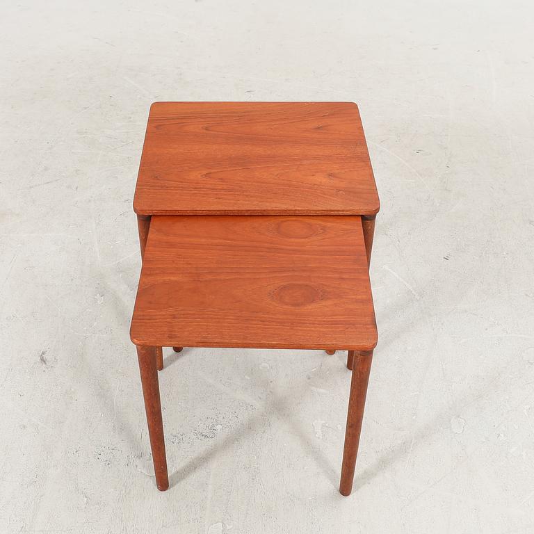 A Danish 1960s 2 pcs teak nesting table.