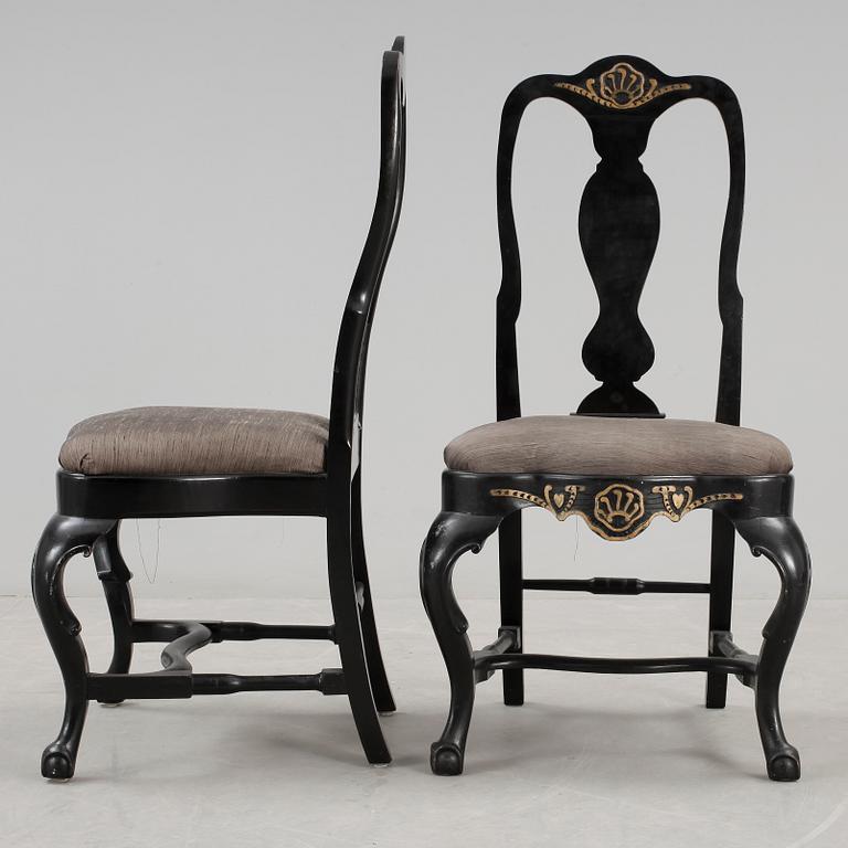 STOLAR, ett par, senbarock/rokoko, 1700-tal.