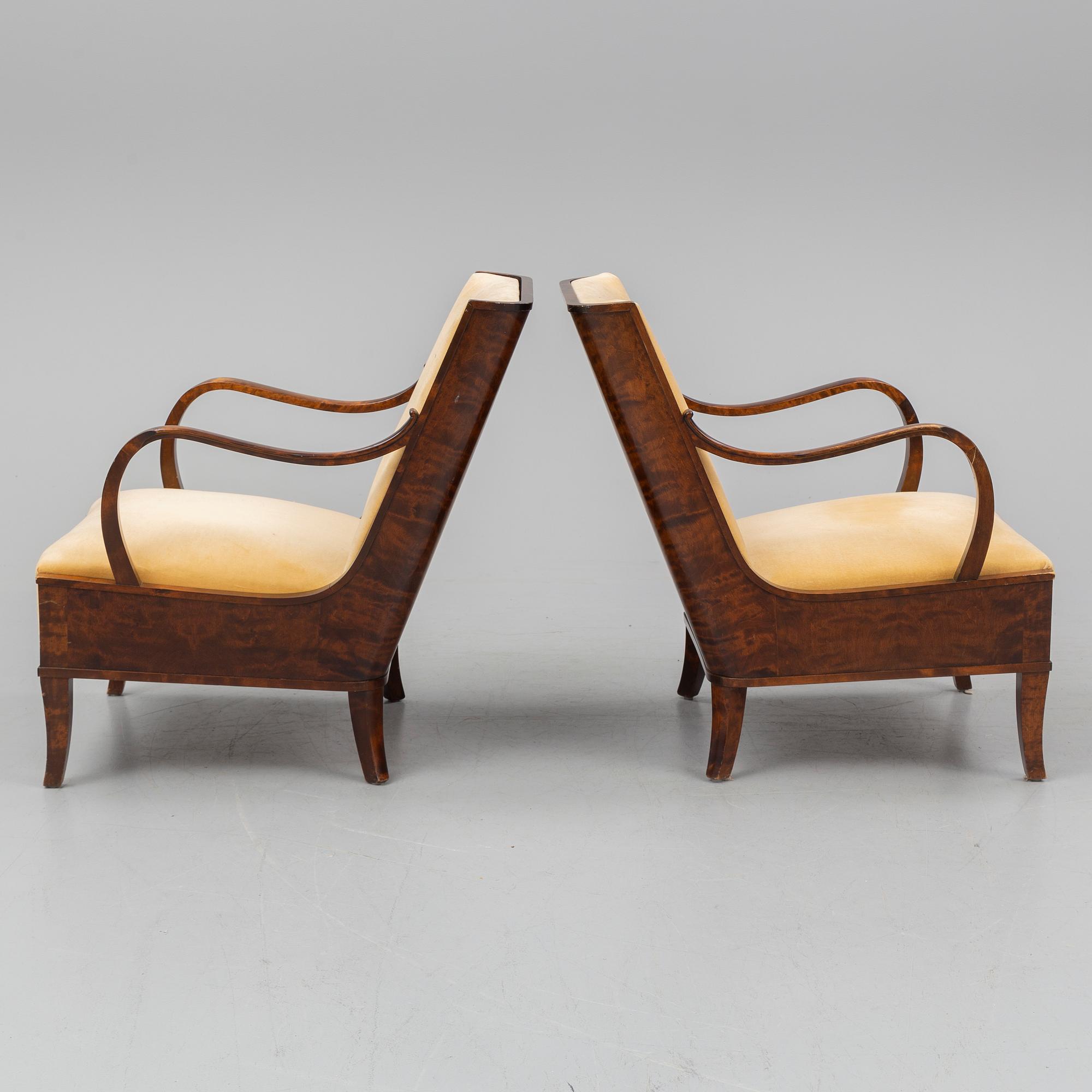 A PAIR OF ERIK CHAMBERT ARMCHAIRS, 1920-30's.