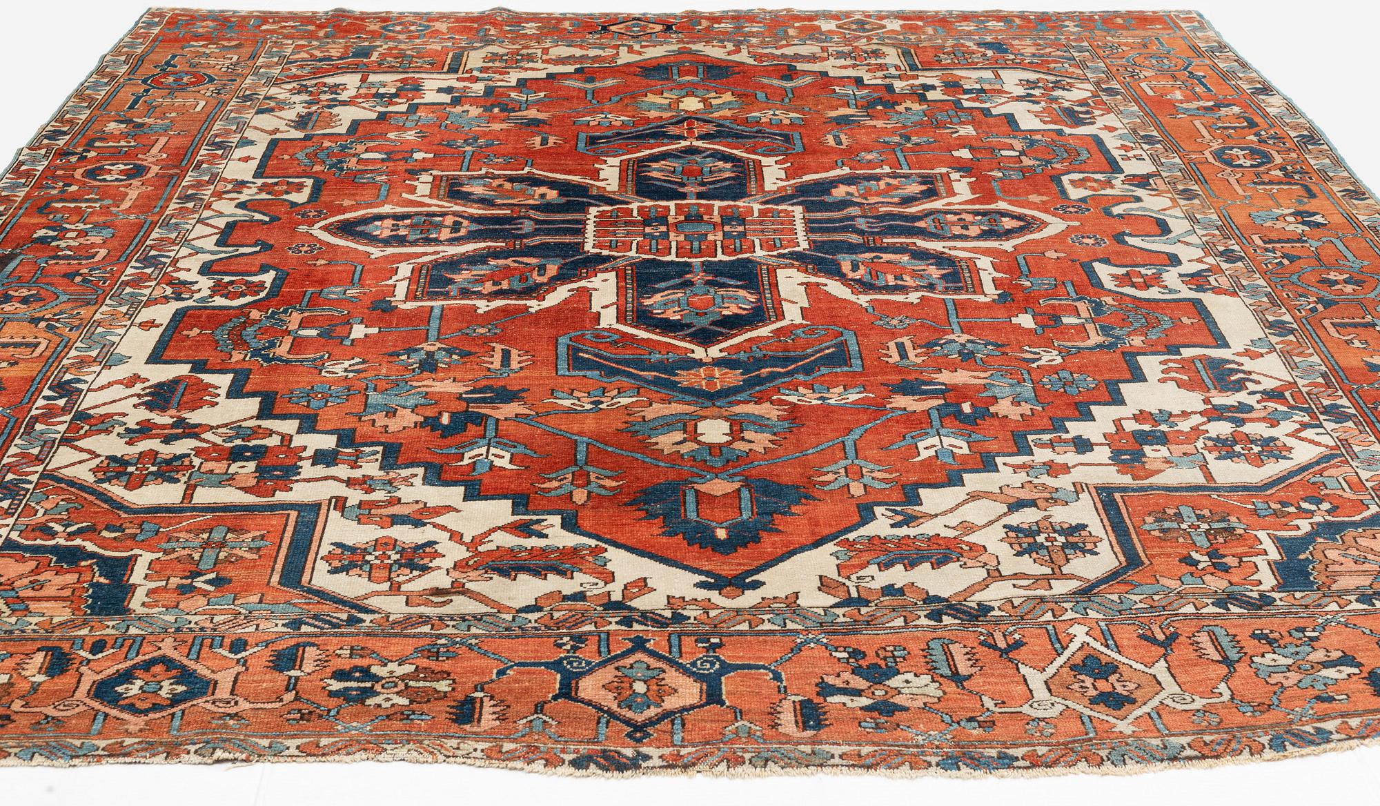 A carpet, antique Heriz, ca 367 x 316 cm.