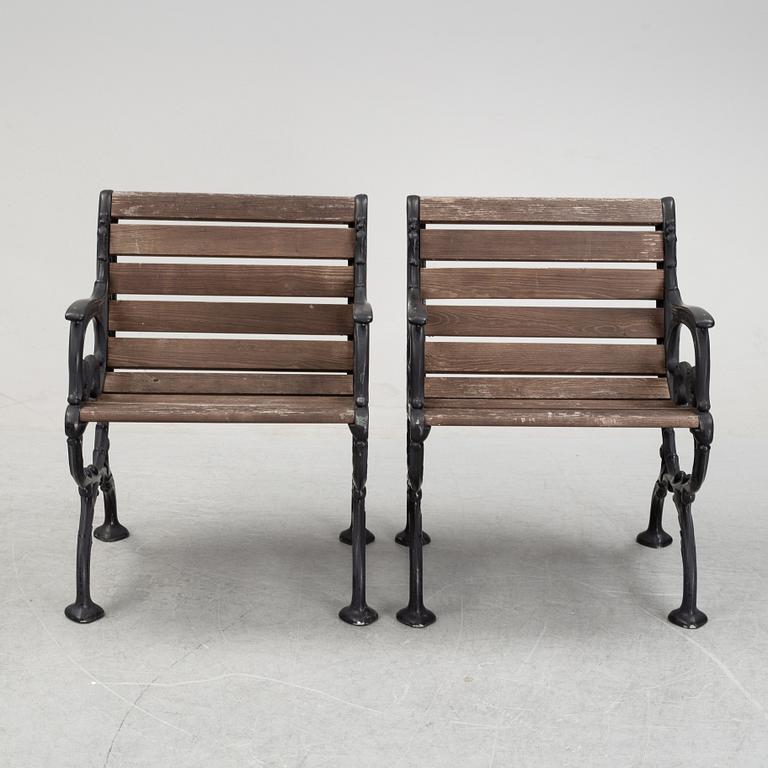 A pair of garden armchairs from Melins, second half of the 20th Century.