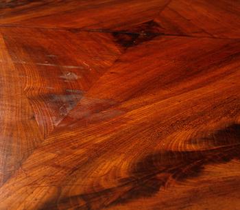 A late 19th century table with two extension leaves.