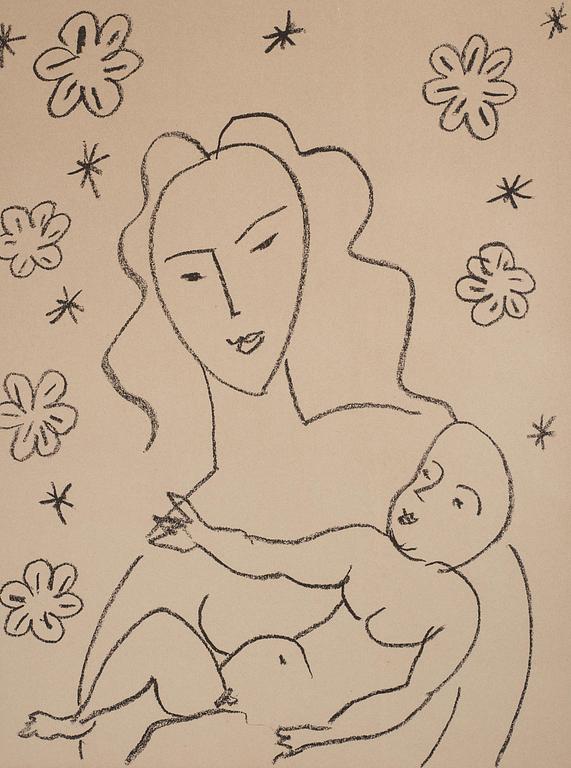 Henri Matisse, "Vierge et Enfant sur Fond de Fleurs et d'Etoiles".