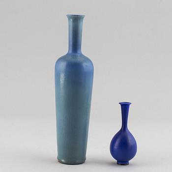 Berndt Friberg, two stoneware vases, Gustavsberg studio, Sweden, one dated 1955.
