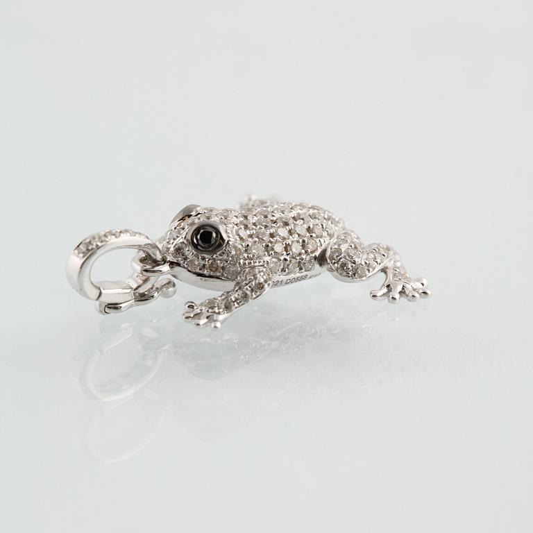 HÄNGE, 18K vitguld med 126 briljantslipade diamanter, 0.58 ct. Vikt 2,5 gram.