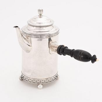 A swedish Silver Coffee Pot, mark of Johan Högstedt, Kalmar 1797.