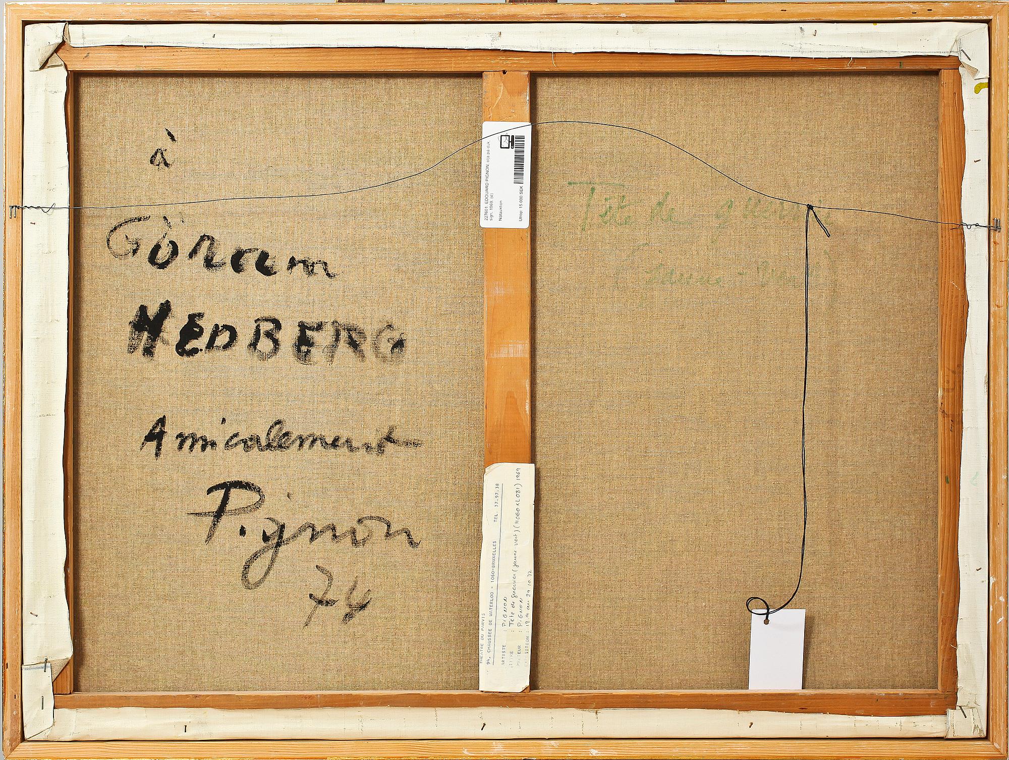 EDOUARD PIGNON, olja på duk, sign, 1969.