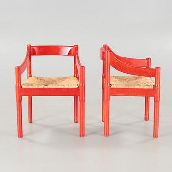 Six "Carimate" chairs, designed by Vico Magistretti for Cassina.