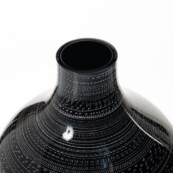Ingegerd Råman, "Night and Day", a glass vase, Orrefors 2004. Limited edition 32/200.