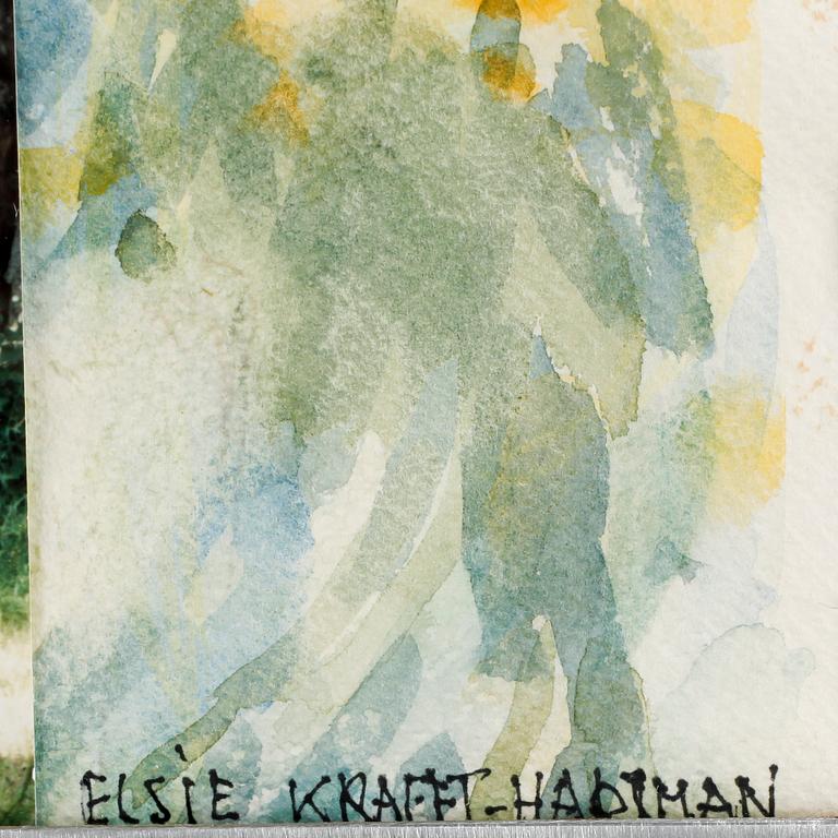 OKÄND KONSTNÄR, collage med fotografier och akvarell, sign Elsie Krafft Hartman, sent 1900-tal.