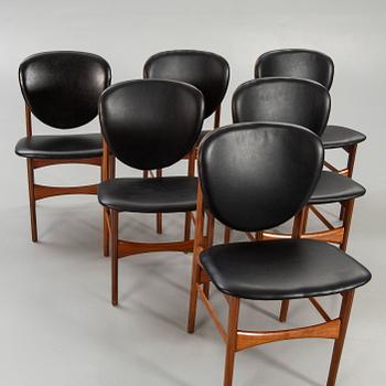 Chairs, 6 pcs, 1960s probably Hovmand Olsen Denmark.