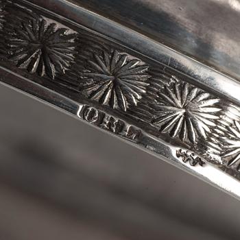 A Finnish empire silver coffeepot mark of Olof Robert Lundgren, Åbo (1821-1882) engraved date 1840.