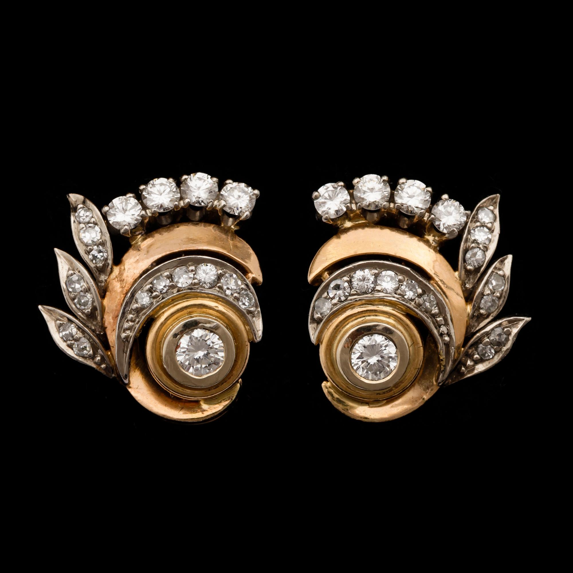 ÖRHÄNGEN, briljant- och åttkantslipade diamanter.