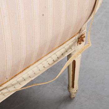 A Gustavian sofa, secondhalf of the 18th Century.