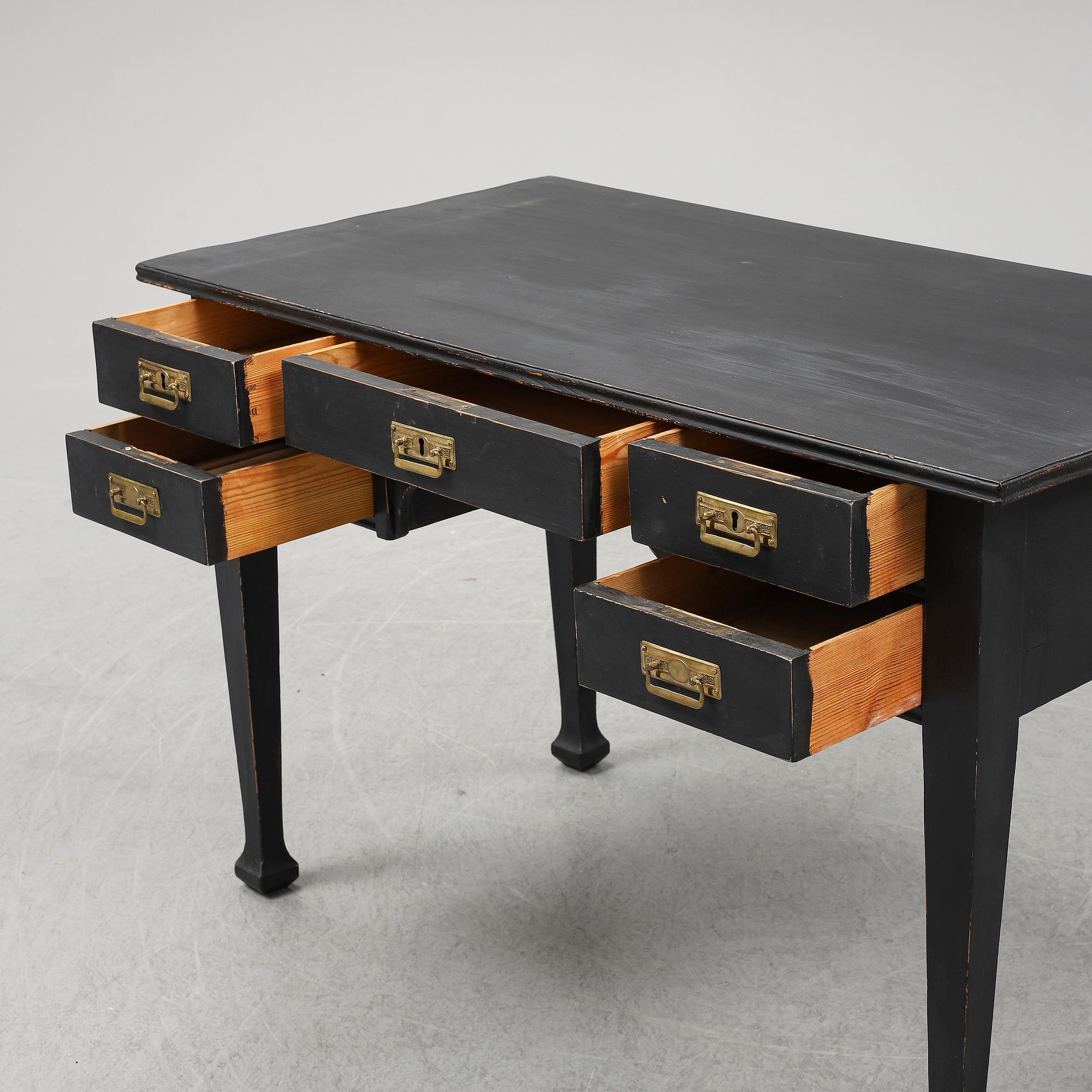 A painted pine desk, early 20th Century.