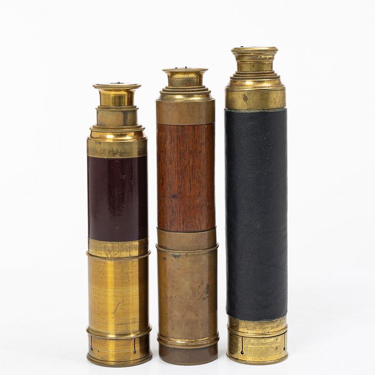 Three telescopes, 19th and 20th century.