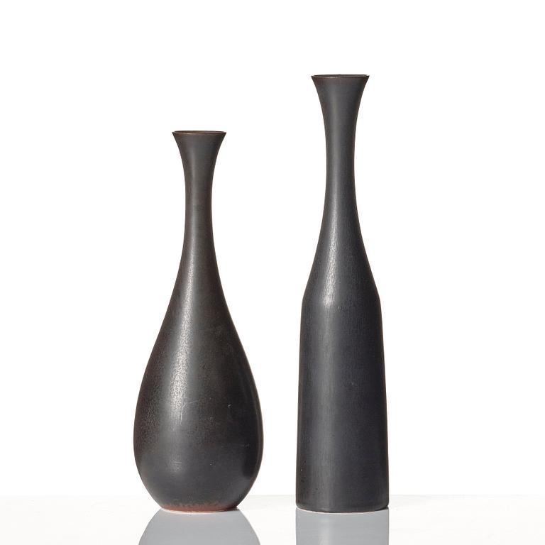 Carl-Harry Stålhane, a set of 11 stoneware vases, Rörstrand, Sweden 1950-60s.