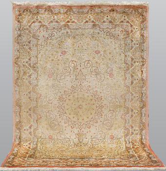 A rug, silk Qum, ca 146 x 98 cm.