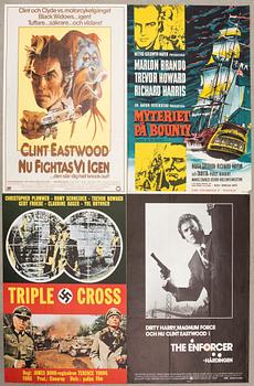 Film posters 4 pcs "Mutiny on the Bounty", "The Enforcer", "Now We Fight Again" and "Triple Cross".