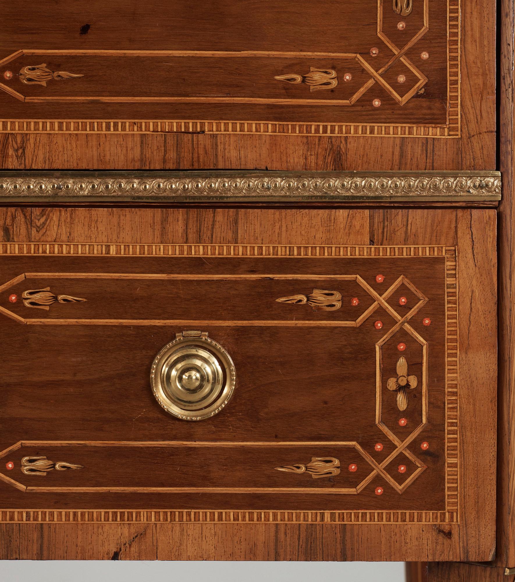 A Gustavian late 18th century secretaire by N. P. Stenström, master 1781.