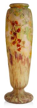 A Daum art nouveau cameo glass vase, France.