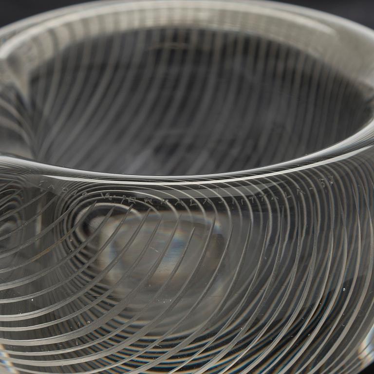 Tapio Wirkkala, a model 3327 glass bowl, signed Tapio Wirkkala Iittala -57.