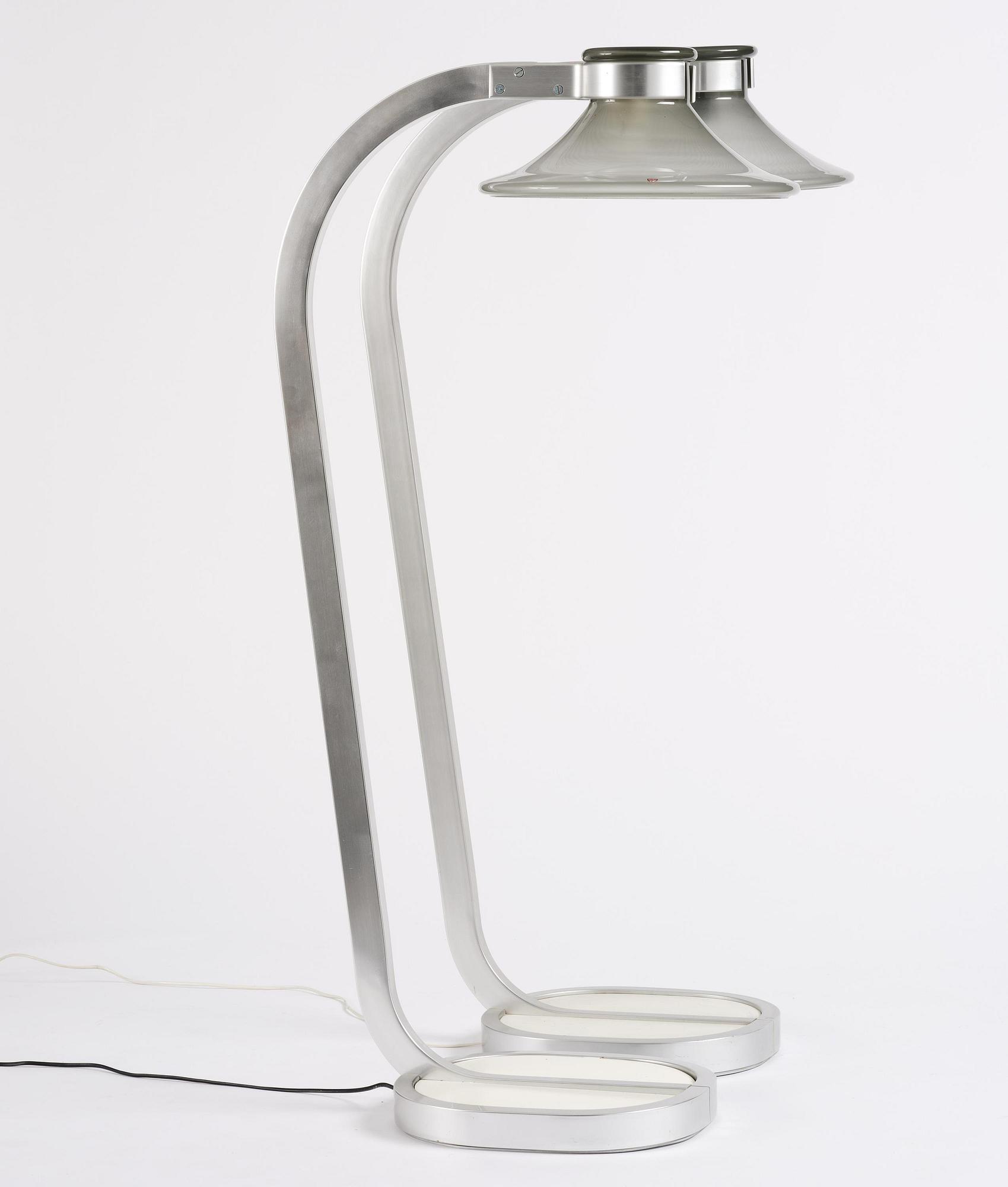 Jan Ekselius, a pair of "Accent" floor lamps, Orrefors, 1970s.