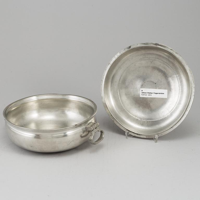 JOHAN PETTER FAGERSTRÖM, a pewter porrige bowl, Jalmar, 1821.