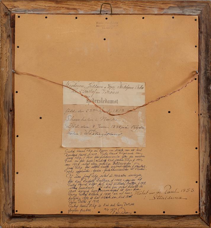 OKÄND KONSTNÄR, olja på duk, sign H. Paul o dat Stralsund 1853.