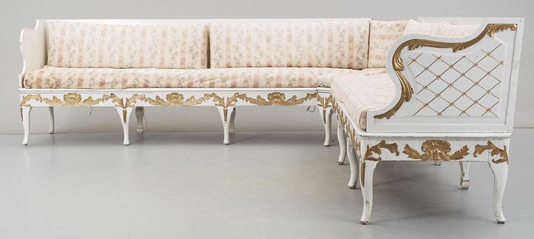 A Finnish 19th century corner sofa.