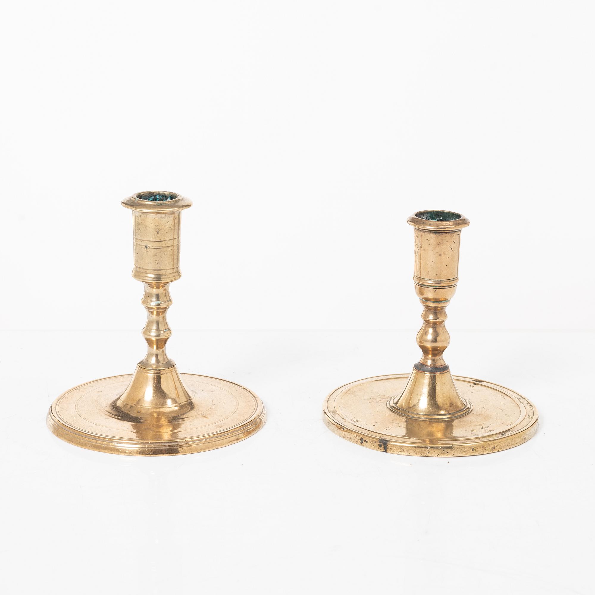 Ljusstakar, 2 st, barock, 1700-tal.