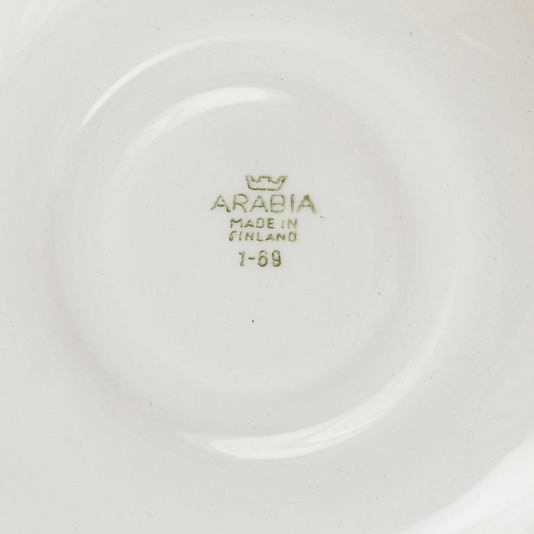 Coffee cups with saucers, porcelain, Arabia, Finland (17 pieces).