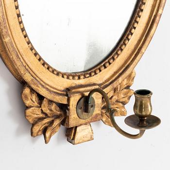 A pair of Gustavian style mirror sconces, 19th Century.