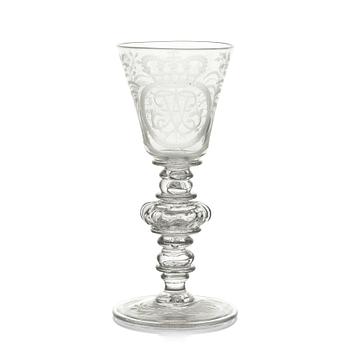 258. A Swedish wine goblet, Kungsholms glass manufactory, 18th Century.