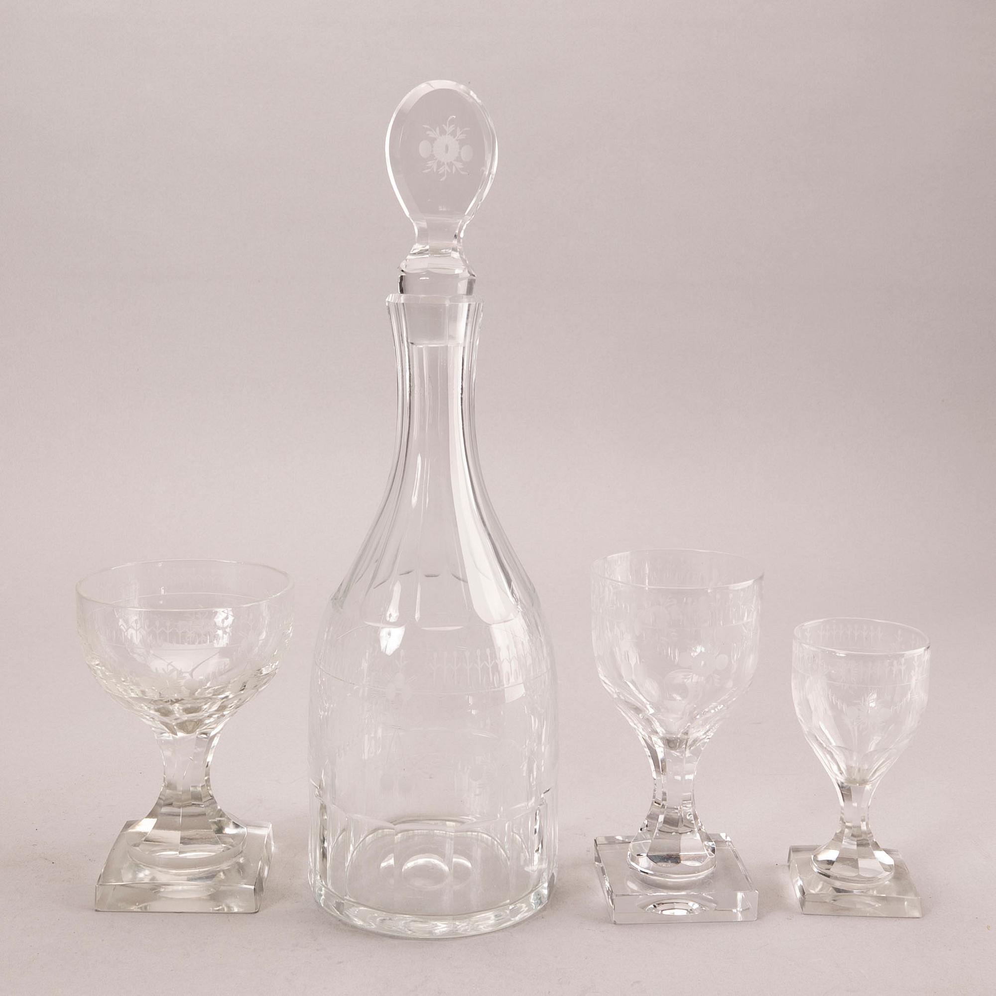 A Kosta 24 pcs glass service "Flach" early 1900s.
