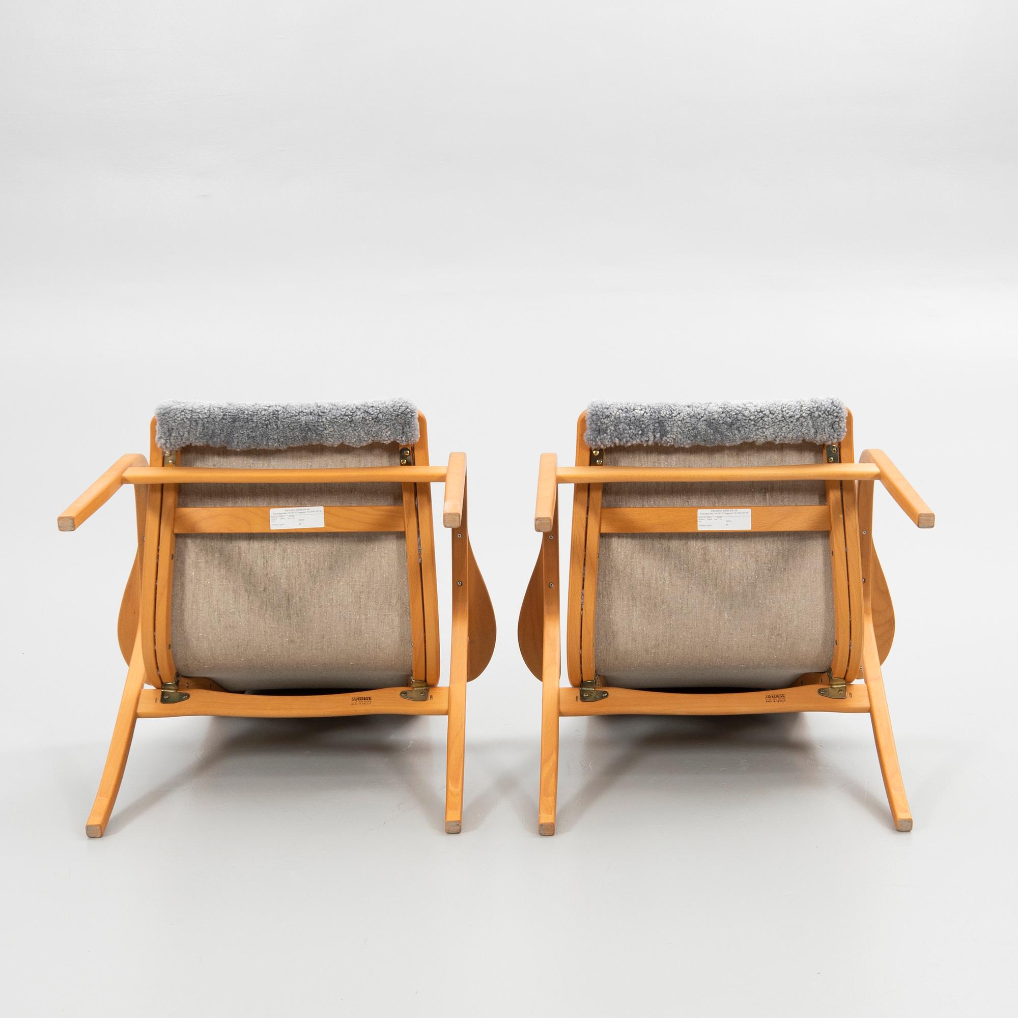 Yngve Ekström, karmstolar, ett par, "Lamino", Swedese, Sweden, 2000-tal.
