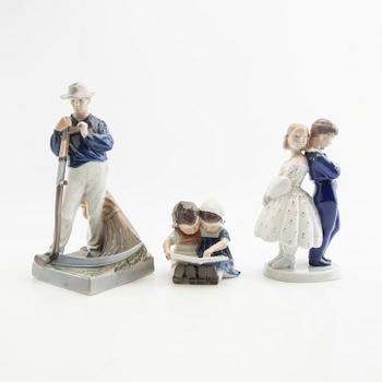 Figurines 3 pcs Royal Copenhagen/Bing & Grøndahl Denmark porcelain.