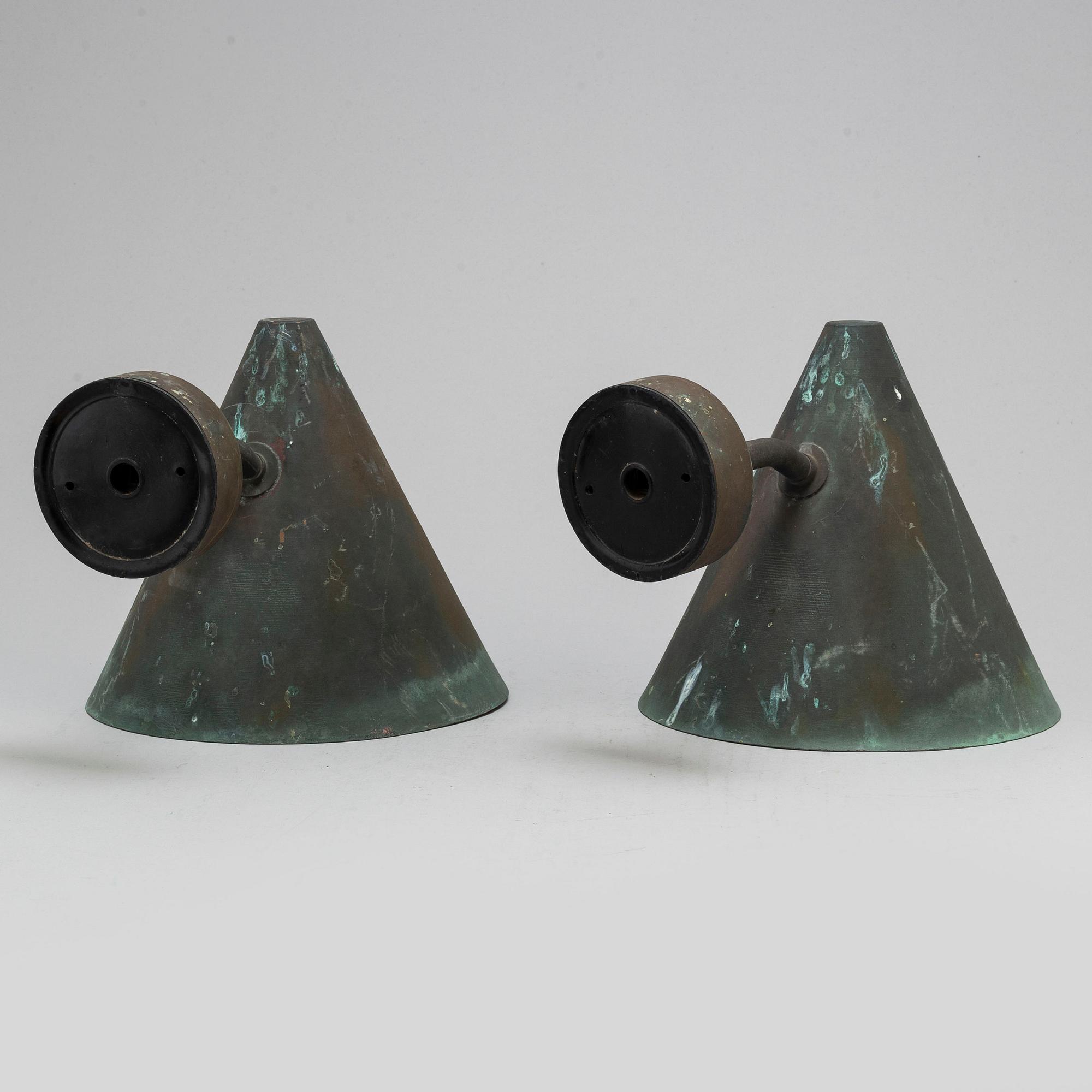 HANS-AGNE JAKOBSSON, a pair of 'Tratten' wall lights, Markaryd.