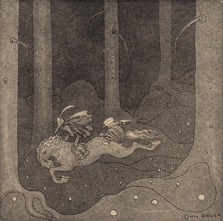 John Bauer, mezzotypi, utgiven av Åhlén & Åkerlunds, Stockholm 1918, bibliofilupplaga, 166/200.