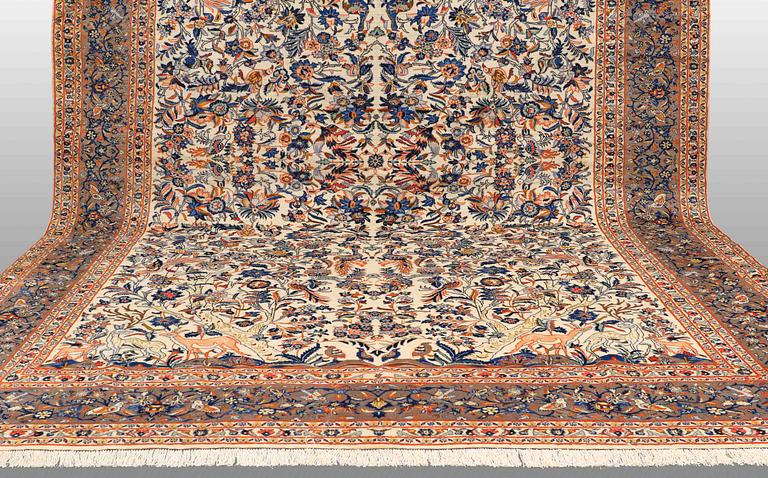 A CARPET, Figural Royal Keshan , around 490 x 340 cm.