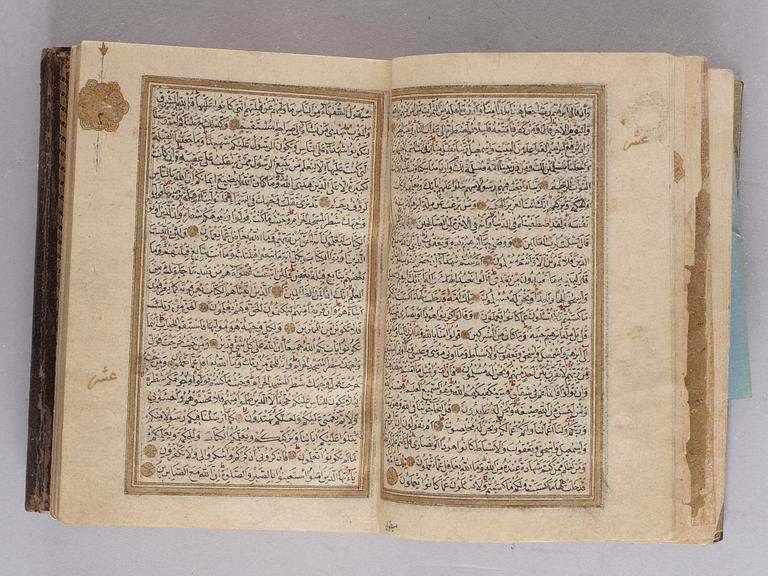 KORAN. Konstantinopel 1716. Höjd 15,5 x 11,5 cm.