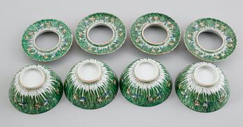 SKÅLAR, 4 st med ställ, porslin, Kina, 1800-tal.